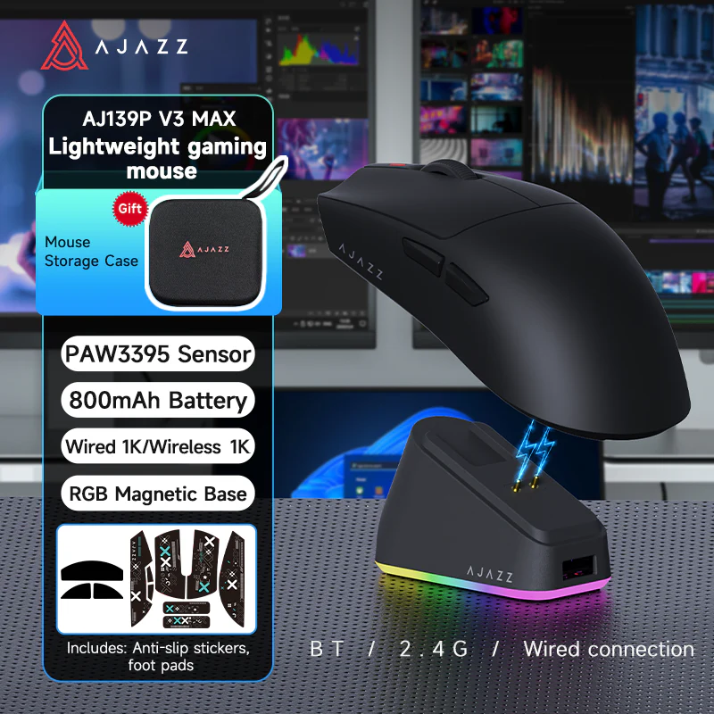 AJAZZ AJ139P V3 MC/MAX Gaming Mouse 800mAh battery PAW3311 /PAW3395 sensor with 1000Hz Polling Rate and 24000DPI 6-speed adjustable - Image 17