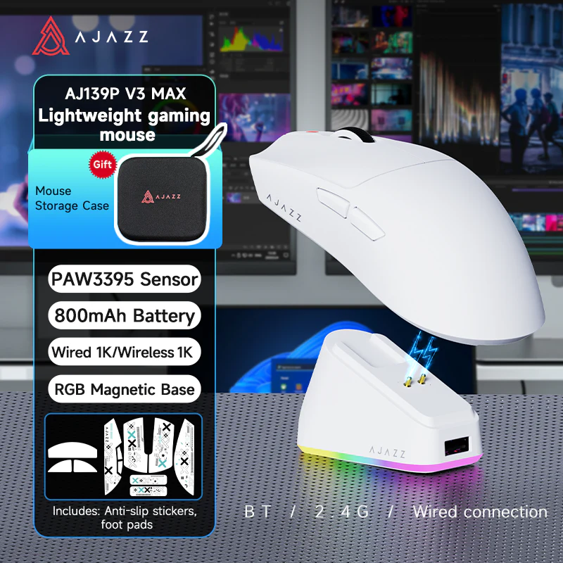 AJAZZ AJ139P V3 MC/MAX Gaming Mouse 800mAh battery PAW3311 /PAW3395 sensor with 1000Hz Polling Rate and 24000DPI 6-speed adjustable - Image 18