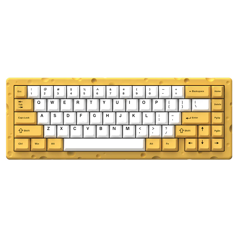 AJAZZ AC067 Wired Mechanical Keyboard Full aluminum CNC-machined case Cheese-themed colorway Fully hot-swappable for all keys