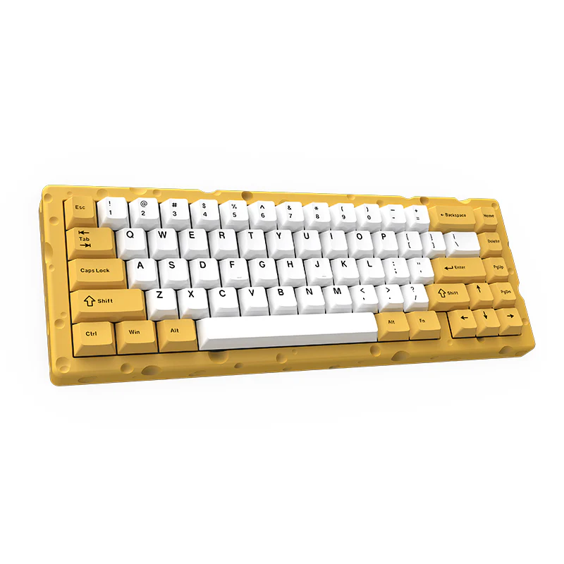 AJAZZ AC067 Wired Mechanical Keyboard Full aluminum CNC-machined case Cheese-themed colorway Fully hot-swappable for all keys - Image 6