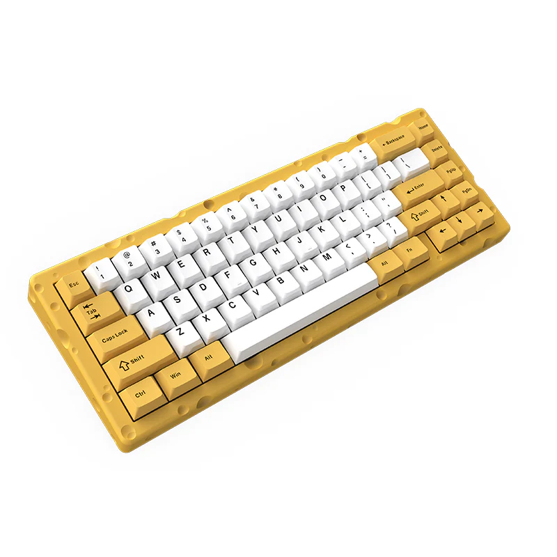 AJAZZ AC067 Wired Mechanical Keyboard Full aluminum CNC-machined case Cheese-themed colorway Fully hot-swappable for all keys - Image 7