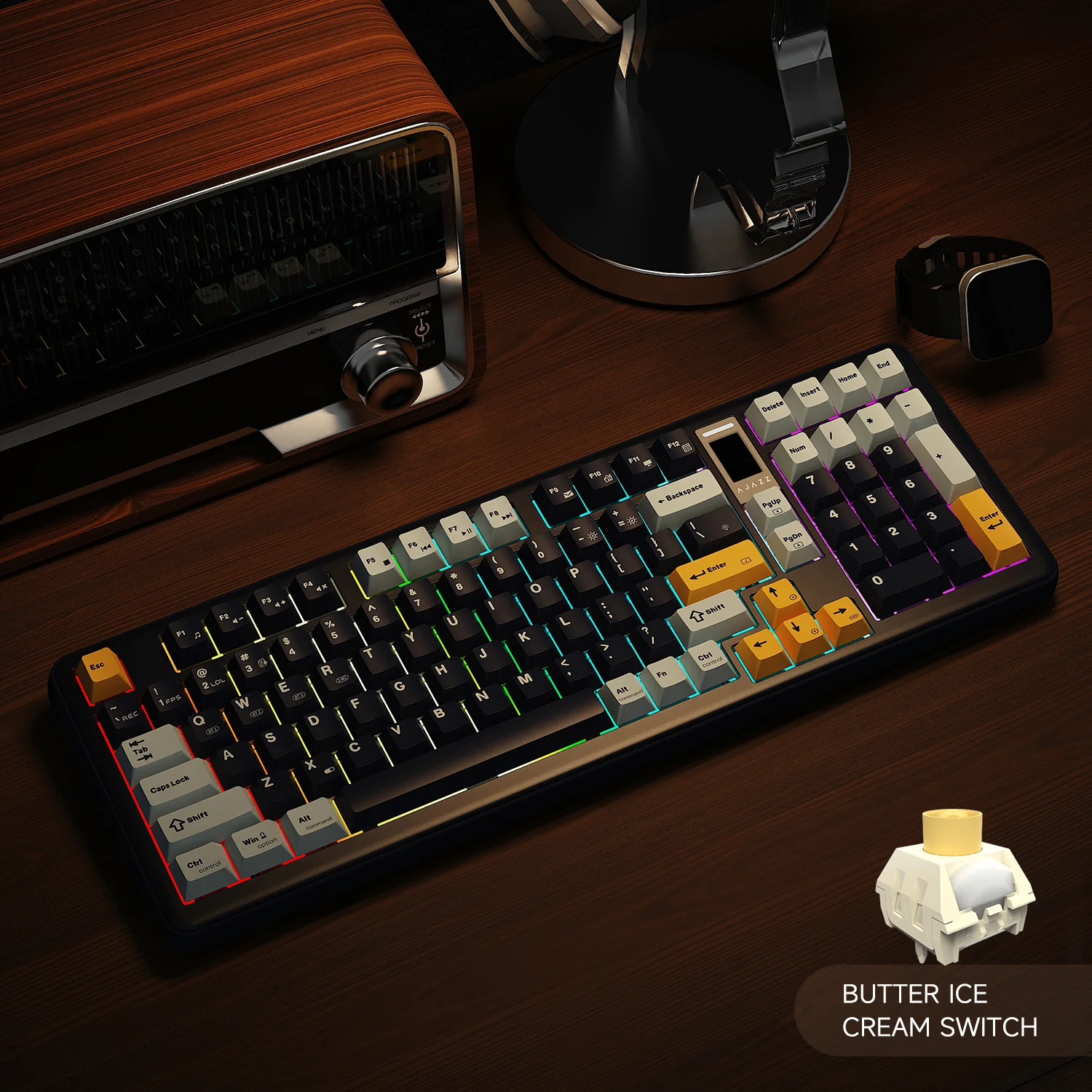 AJAZZ AC100 Aluminum Mechanical Keyboard Bluetooth Wireless 2.4G Wired Hot Swap - Image 2