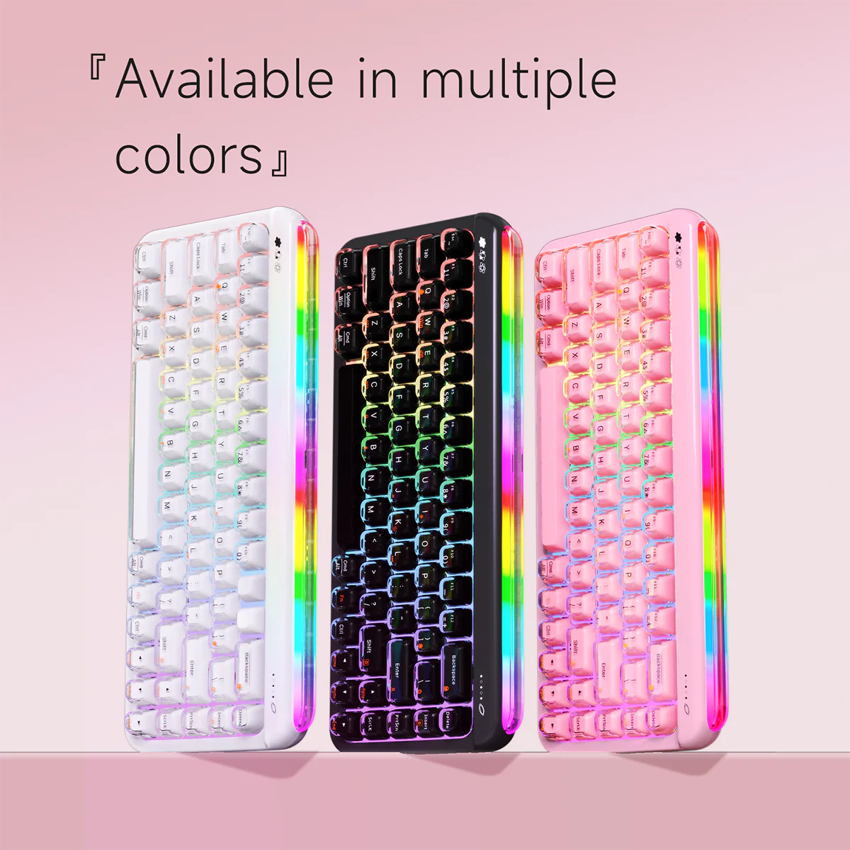 AJAZZ AF68 Tri-mode membrane keyboard 4000mAh Semi-transparent two-tone keycaps RGB side light - Image 11