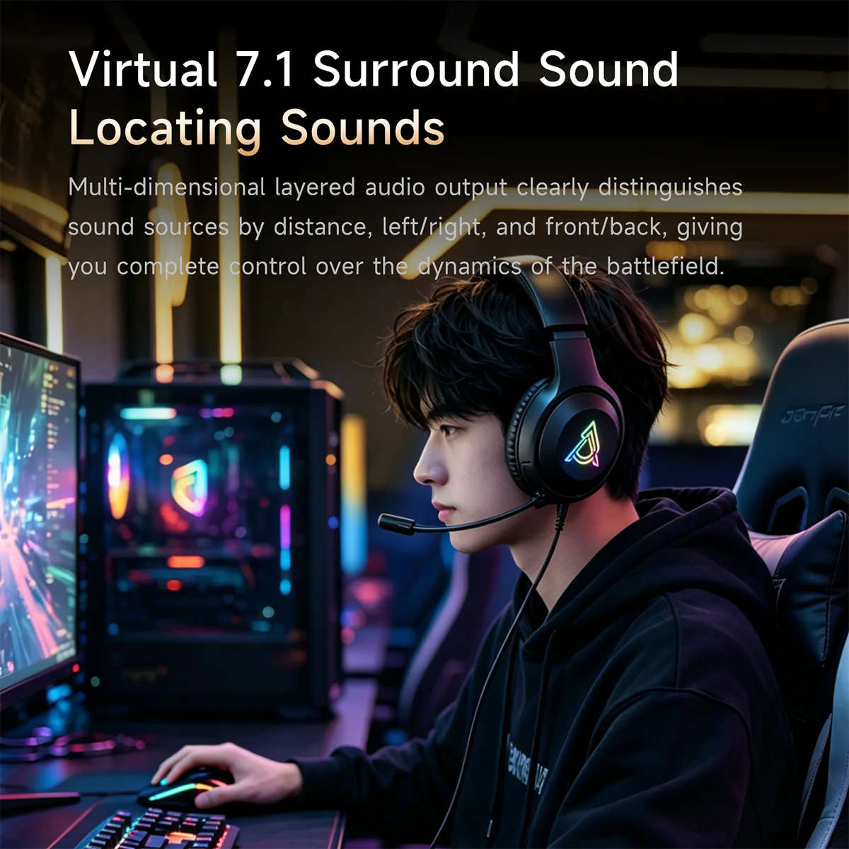 AJAZZ AHW11 Wired Over-Ear Gaming Headset – Virtual 7.1 Surround Sound, Lightweight 235g - Image 9
