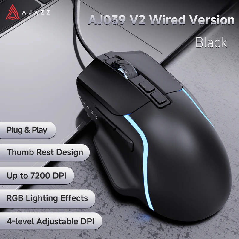AJAZZ AJ039 V2 Gaming and Office Mouse 7-Button Mouse with Colorful Breathing Light - Image 12