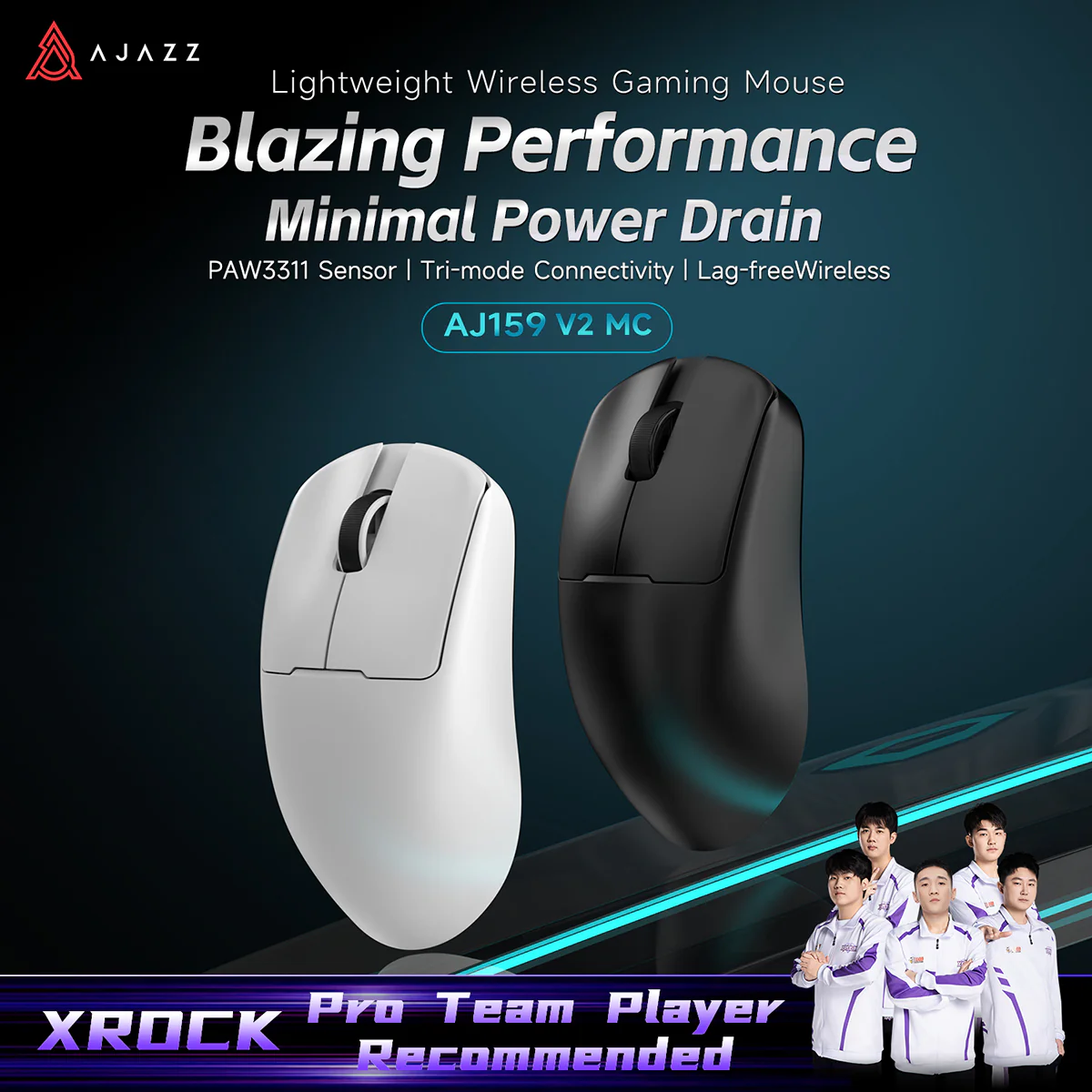 Ajazz AJ159 V2 MC Gaming Wireless Mouse with Professional Competitive Driver and Three Modes - Image 3