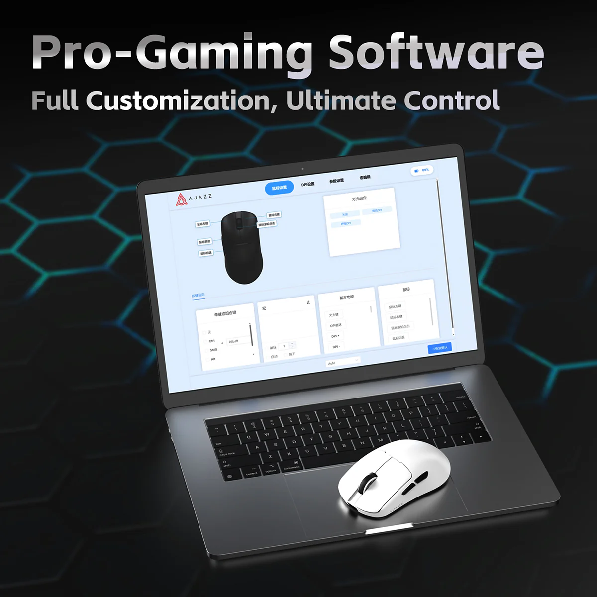 Ajazz AJ159 V2 MC Gaming Wireless Mouse with Professional Competitive Driver and Three Modes - Image 6