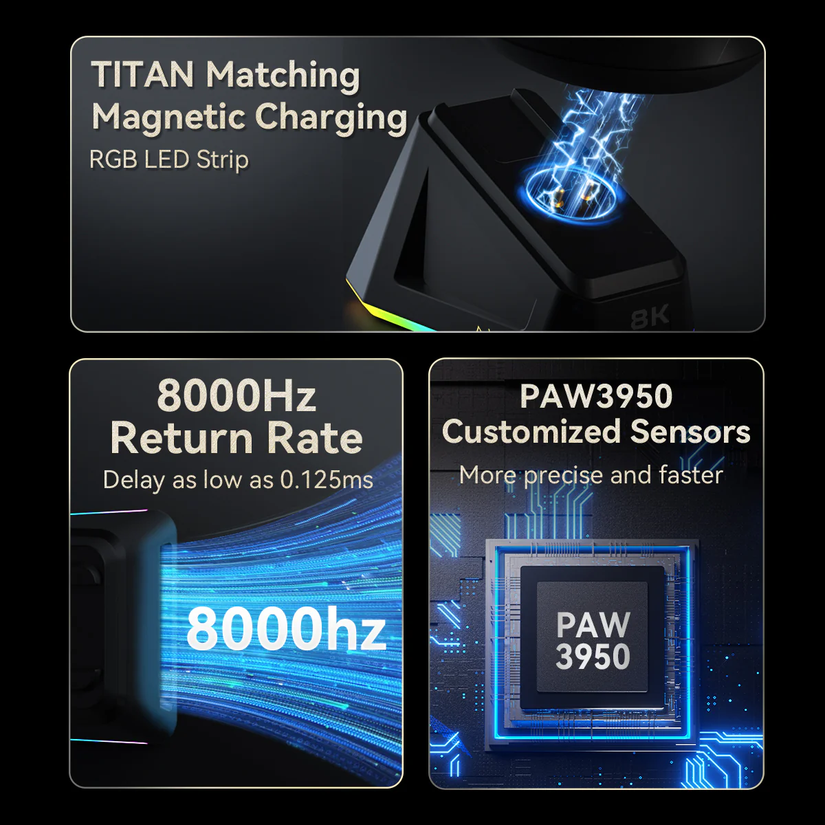 AJAZZ AJ179 TITAN Series Mouse Bluetooth Tri-mode PAW3950 8000Hz Return Rate - Image 11