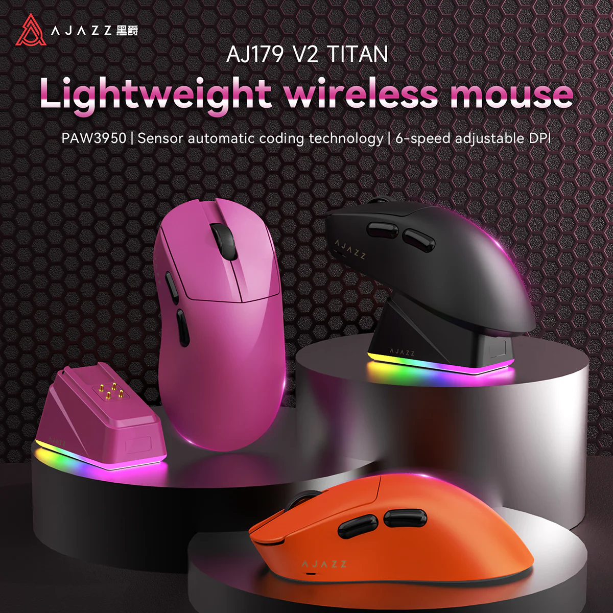 AJAZZ AJ179 TITAN Series Mouse Bluetooth Tri-mode PAW3950 8000Hz Return Rate - Image 12