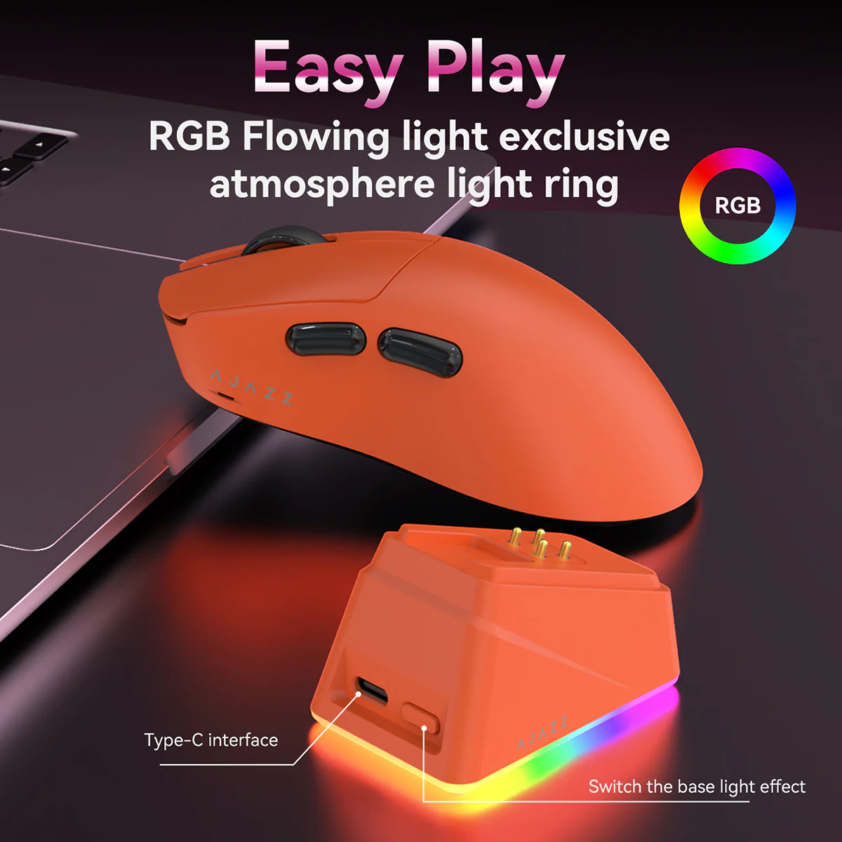 AJAZZ AJ179 TITAN Series Mouse Bluetooth Tri-mode PAW3950 8000Hz Return Rate - Image 16