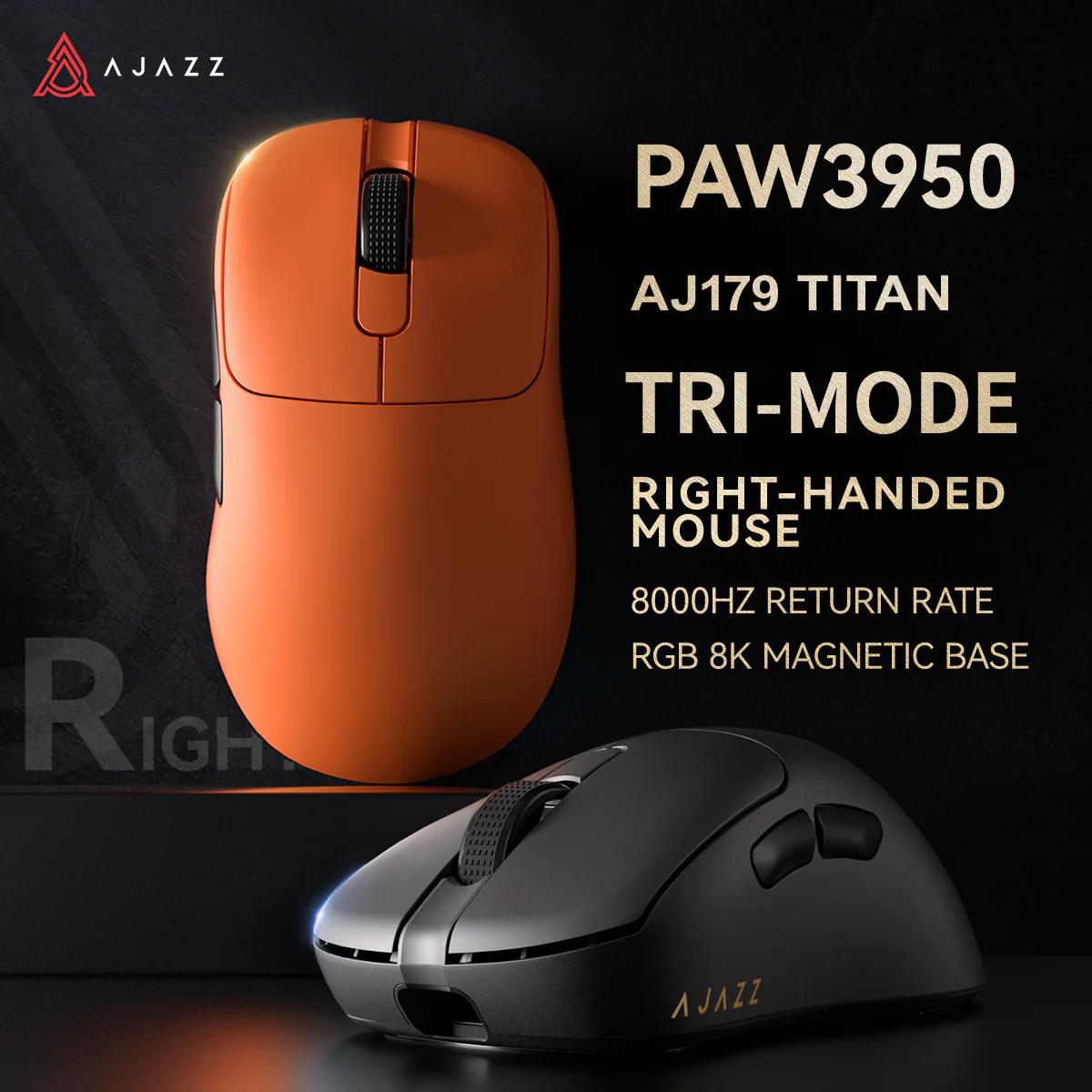 AJAZZ AJ179 TITAN Series Mouse Bluetooth Tri-mode PAW3950 8000Hz Return Rate - Image 3
