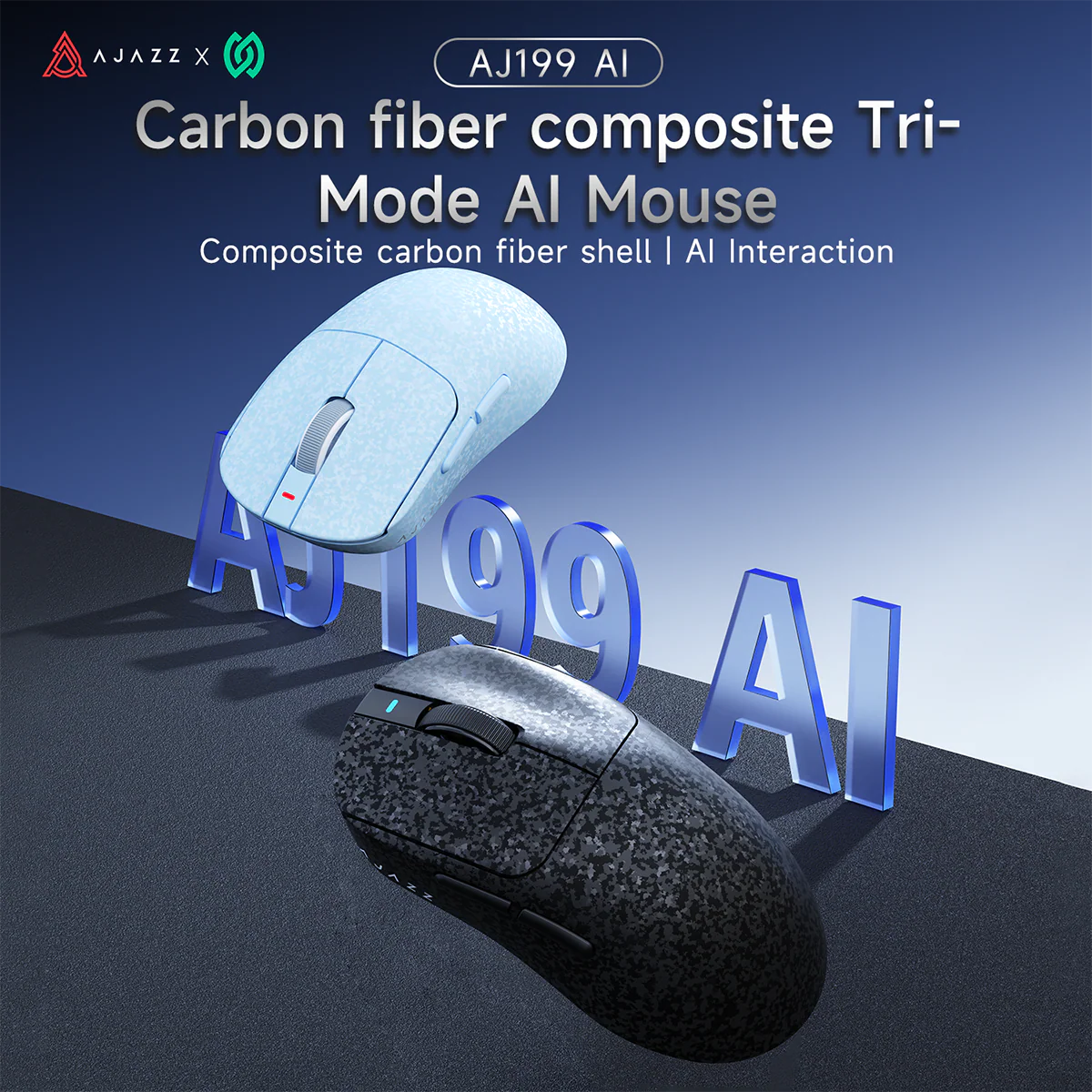 AJAZZ AJ199 AI Carbon fiber compositeTri-Mode AI Mouse Composite carbon fiber shell I Al Interaction - Image 2