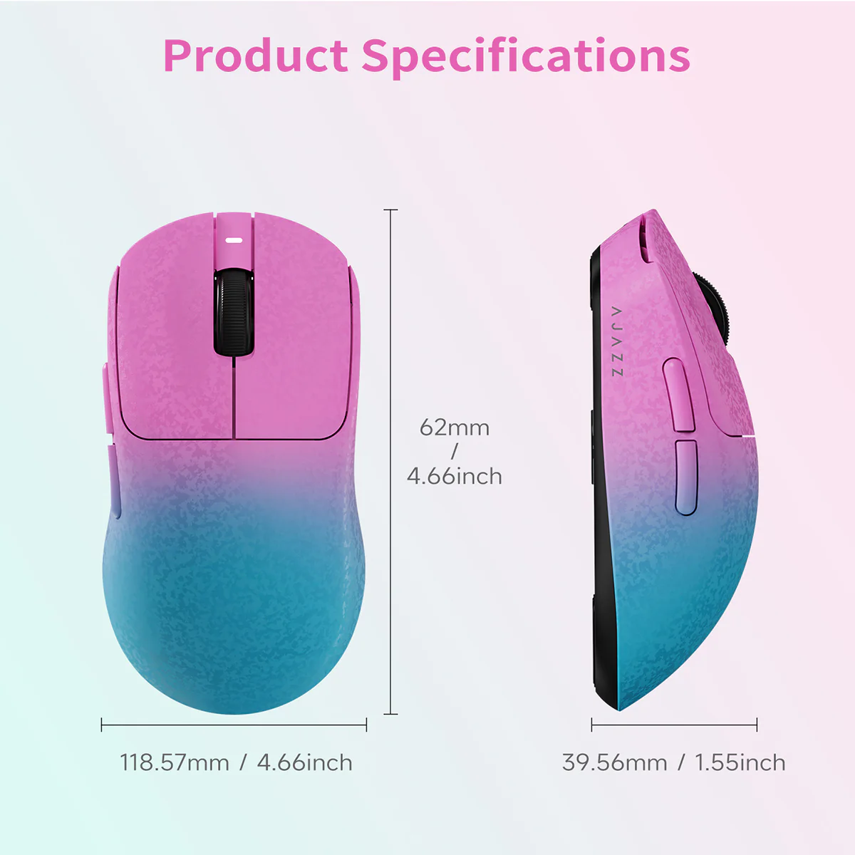 AJAZZ AJ199 NL Ultra Lightweight Carbon Fiber Wireless Bluetooth Gaming Mouse PAW3950 Sensor, 500mAh Battery, Wired/Wireless Dual 8K Support - Image 13