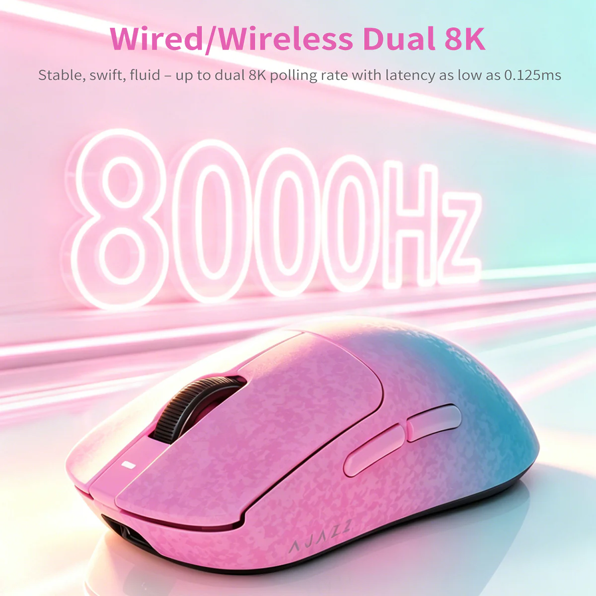 AJAZZ AJ199 NL Ultra Lightweight Carbon Fiber Wireless Bluetooth Gaming Mouse PAW3950 Sensor, 500mAh Battery, Wired/Wireless Dual 8K Support - Image 5