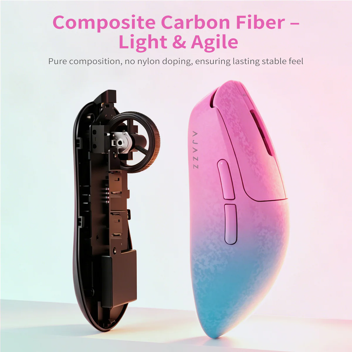 AJAZZ AJ199 NL Ultra Lightweight Carbon Fiber Wireless Bluetooth Gaming Mouse PAW3950 Sensor, 500mAh Battery, Wired/Wireless Dual 8K Support - Image 8