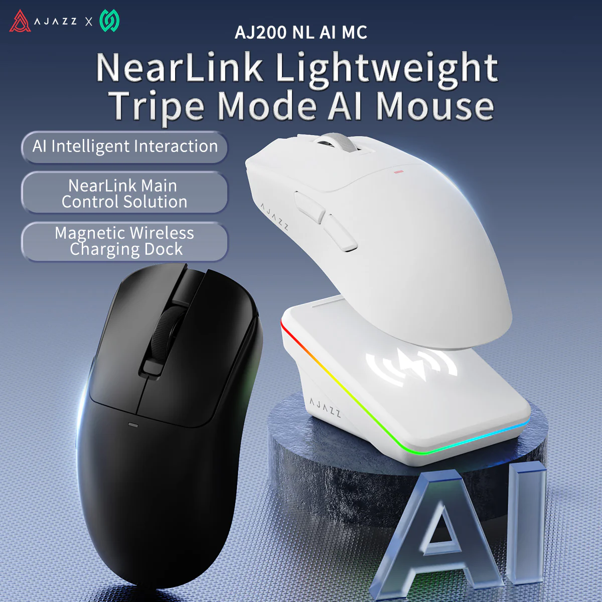 AJAZZ AJ200P NL AI MC Wireless AI Gaming Mouse NearLink Main Control Al Interaction Magnetic Wireless Endurance - Image 3