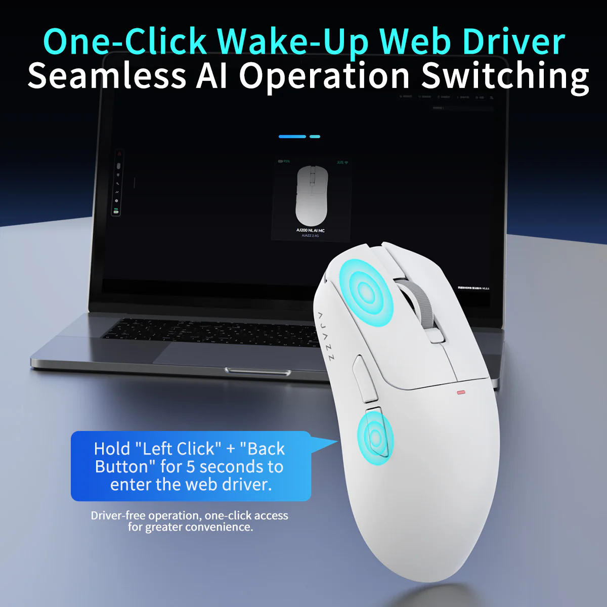 AJAZZ AJ200P NL AI MC Wireless AI Gaming Mouse NearLink Main Control Al Interaction Magnetic Wireless Endurance - Image 9