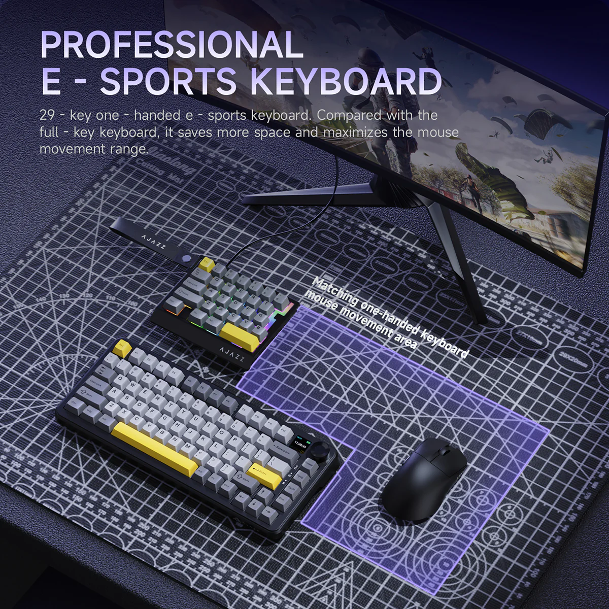 AJAZZ AK029 One-Handed Gaming Keyboard, 29-Key RGB, Full Key Customization, Hot-Swappable - Image 7