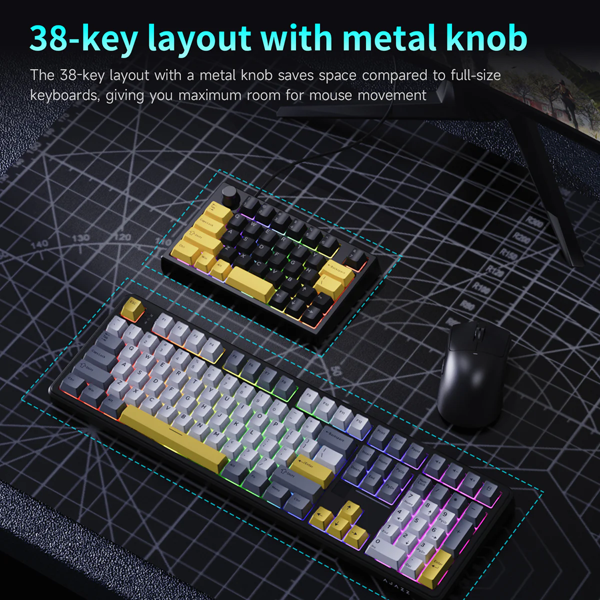 AJAZZ AK039 Wired Esports-Grade Magnetic Switch One-Handed Keyboard for FPS Gaming 38 Keys + Metal Knob | 0.01mm Precision | 8K Polling Rate - Image 10
