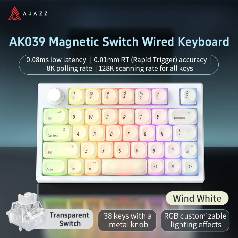 AJAZZ AK039 Wired Esports-Grade Magnetic Switch One-Handed Keyboard for FPS Gaming 38 Keys + Metal Knob | 0.01mm Precision | 8K Polling Rate - Image 15