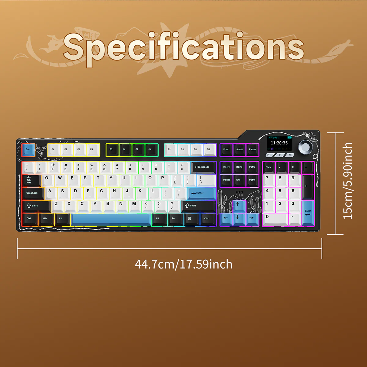 AJAZZ AK35I V4 Gaming Mechanical Keyboard Full size Wired/2.4G Wireless/Bluetooth adapter 1.14-inch color screen volume knob hot-swappable 10000mAh battery - Image 12