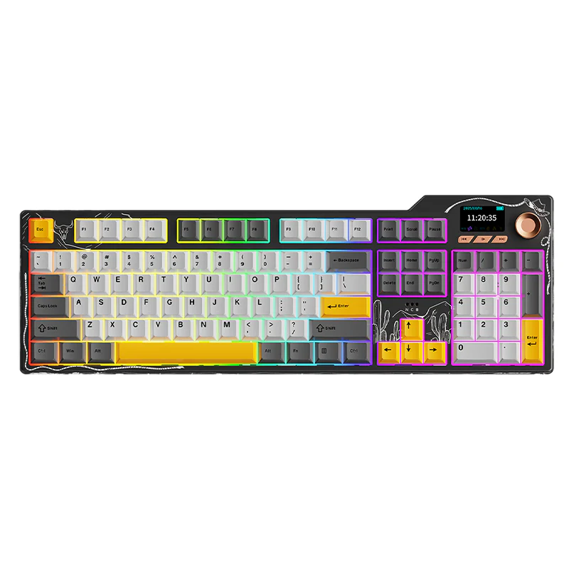 AJAZZ AK35I V4 Gaming Mechanical Keyboard Full size Wired/2.4G Wireless/Bluetooth adapter 1.14-inch color screen volume knob hot-swappable 10000mAh battery - Image 3