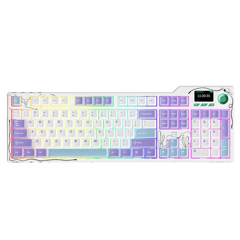 AJAZZ AK35I V4 Gaming Mechanical Keyboard Full size Wired/2.4G Wireless/Bluetooth adapter 1.14-inch color screen volume knob hot-swappable 10000mAh battery - Image 4