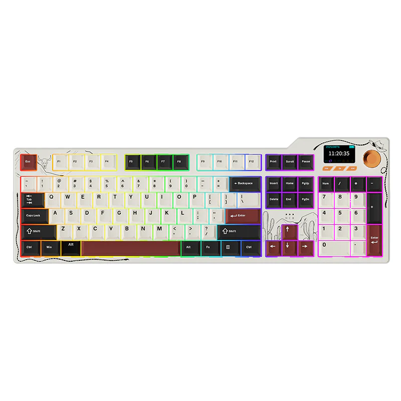 AJAZZ AK35I V4 Gaming Mechanical Keyboard Full size Wired/2.4G Wireless/Bluetooth adapter 1.14-inch color screen volume knob hot-swappable 10000mAh battery - Image 5