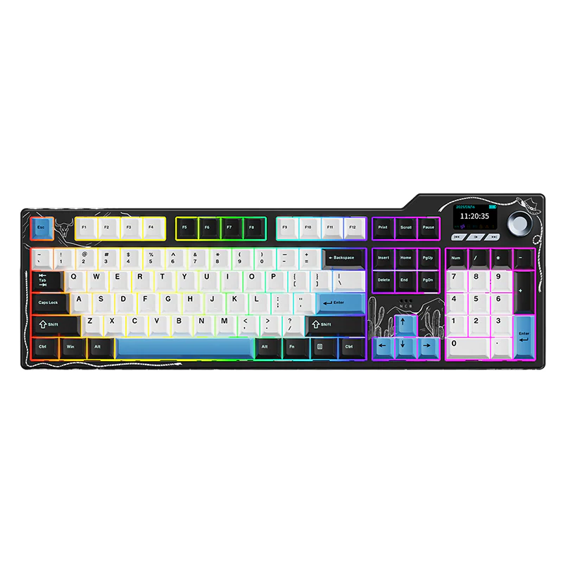AJAZZ AK35I V4 Gaming Mechanical Keyboard Full size Wired/2.4G Wireless/Bluetooth adapter 1.14-inch color screen volume knob hot-swappable 10000mAh battery - Image 6