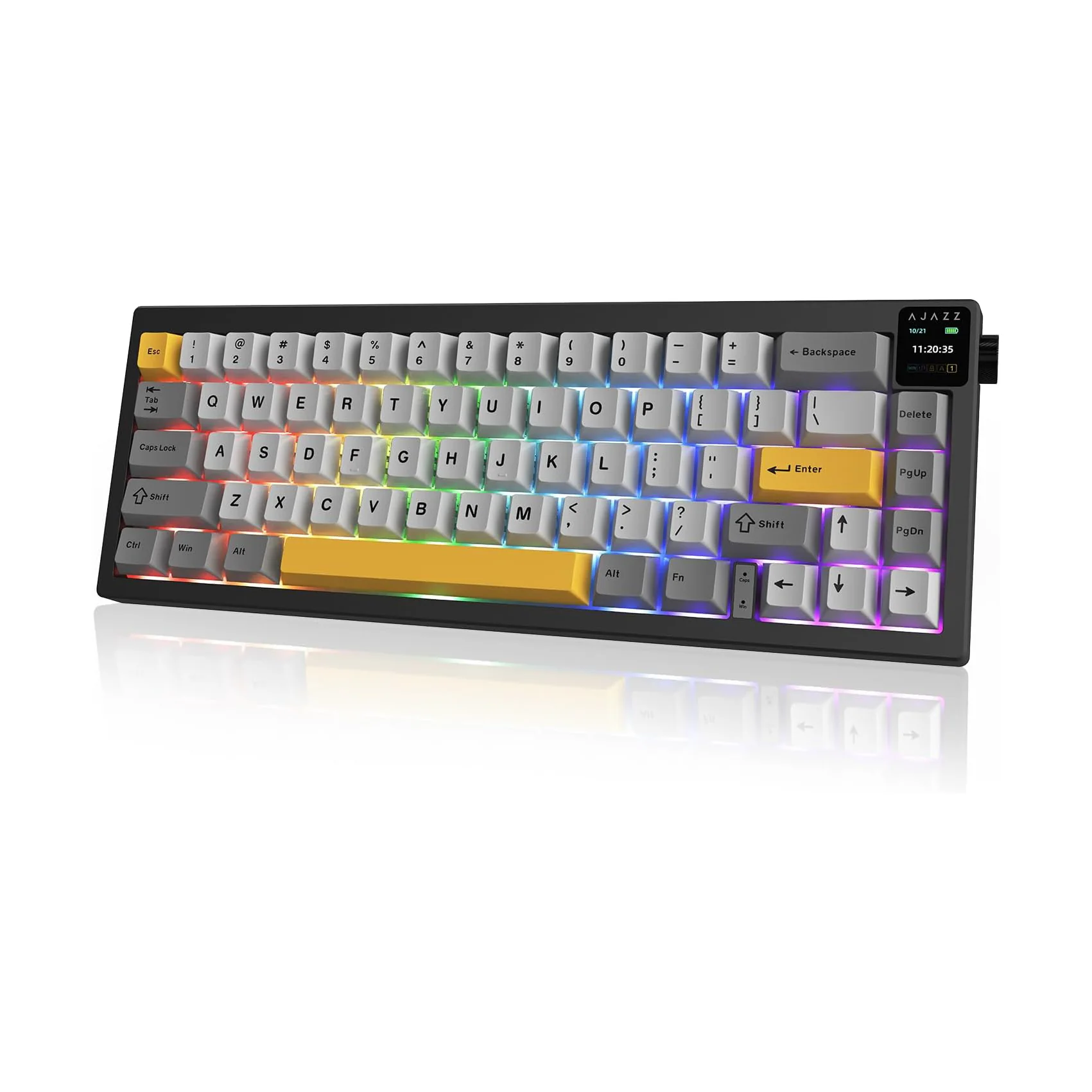 AJAZZ AK650 Mechanical Keyboard 5000mAh Battery Hot-Swap Wired/Bluetooth/2.4Ghz Wireless TFT Color Display Metal Knob Custom GIFs 65% Layout - Image 2