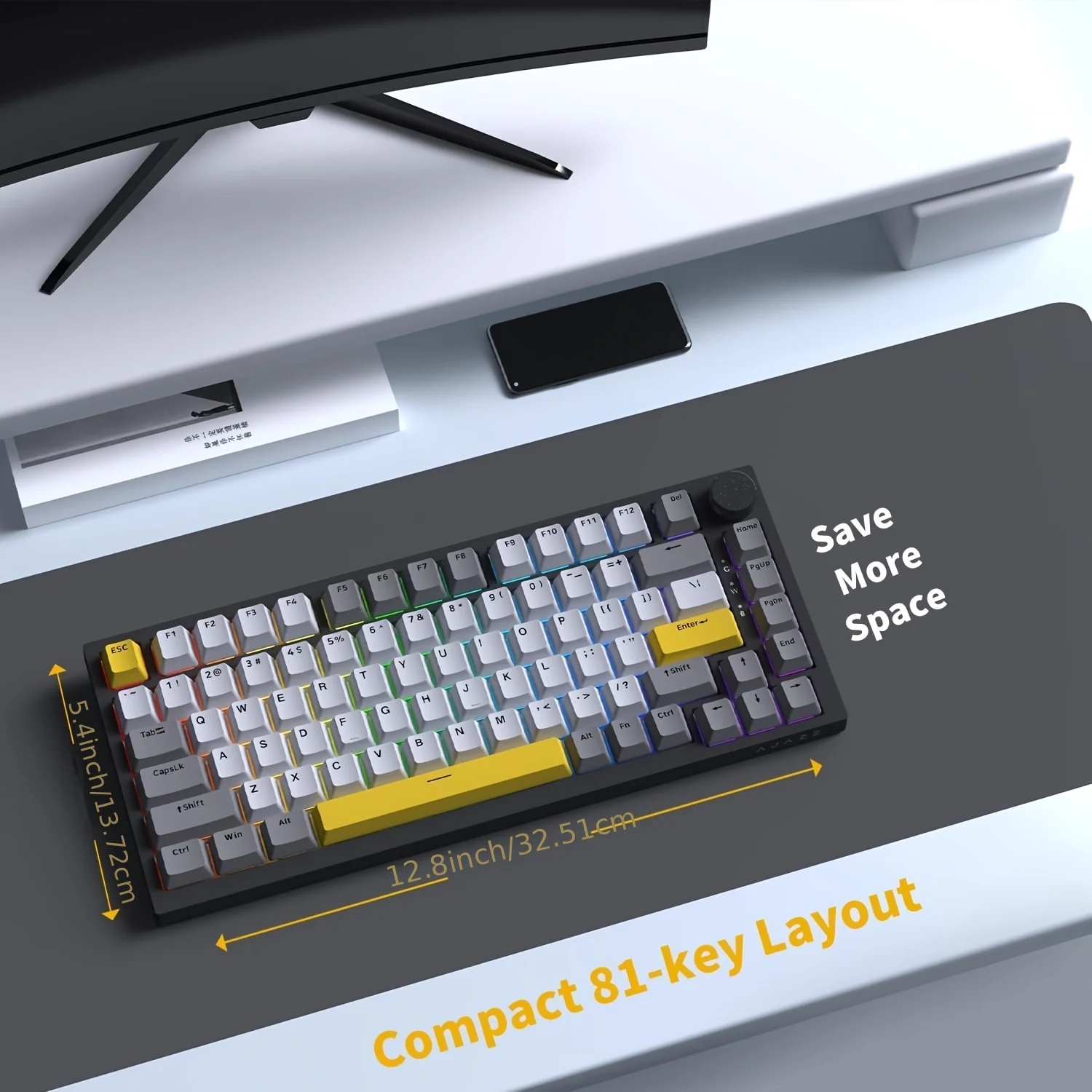 AJAZZ AK820 MAX HE Esports magnetic axis Keyboard RGB DIY version 8K return rate wired version - Image 11