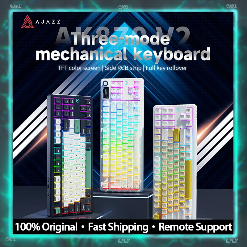 AJAZZ AK870 V2 Keyboard Gaming Mechanical Keyboard 10000mAh Wired/Wireless Bluetooth Gaming Keyboard - Image 3