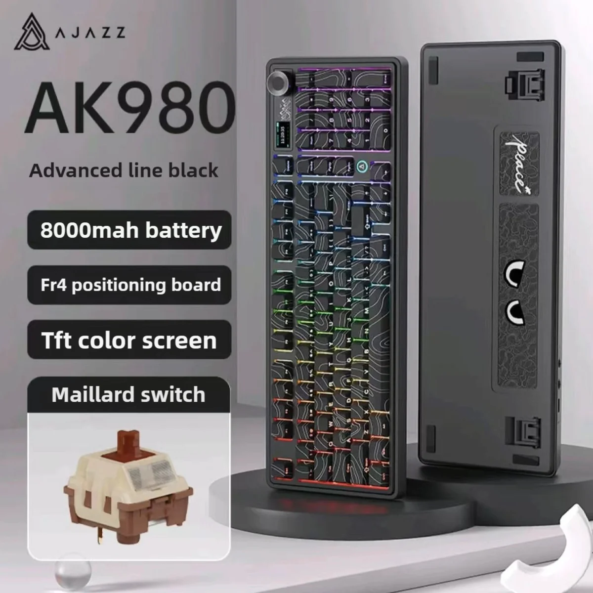 AJAZZ AK980 Gaming Mechanical Keyboard 8000mAh battery Hot-swappable switch - Image 16