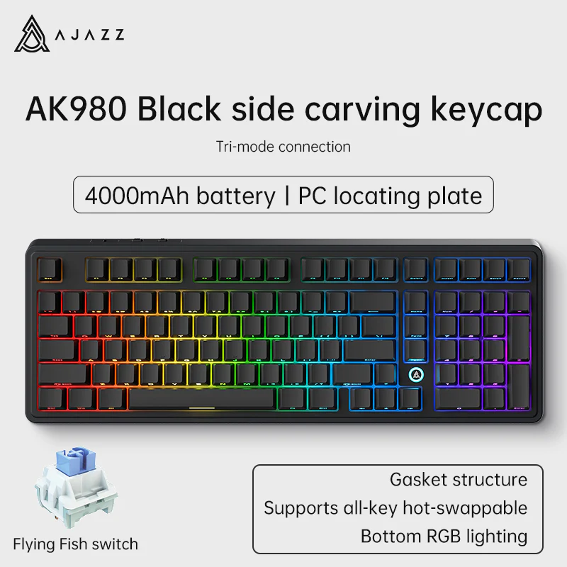 AJAZZ AK980 Gaming Mechanical Keyboard 8000mAh battery Hot-swappable switch - Image 17