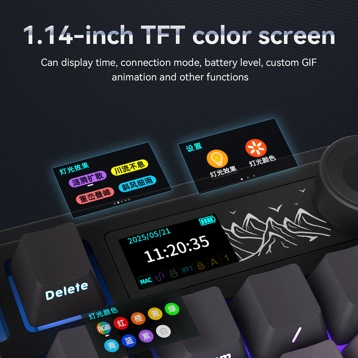 AJAZZ AK980 V2 Gaming Mechanical Keyboard 5000mAh/10000mAh Hot swappable Bluetooth/2.4G Wireless /Wired - Image 9