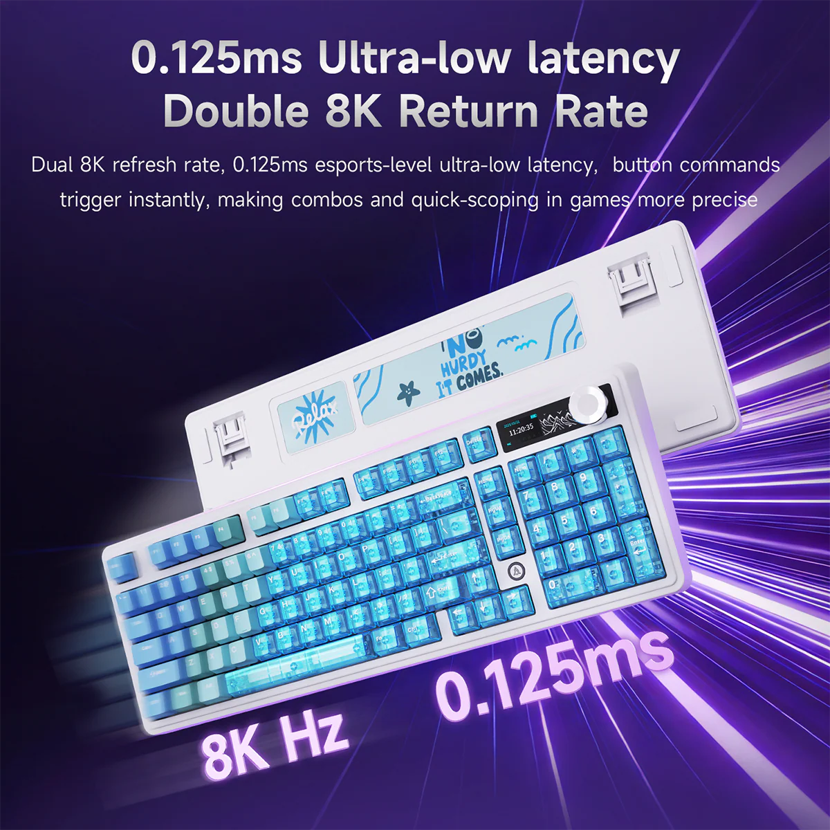 AJAZZ AK980 V2 PRO Dual 8K gaming wireless mechanical keyboard, 10000mAh TFT color screen, wireless Bluetooth, hot-swappable - Image 4