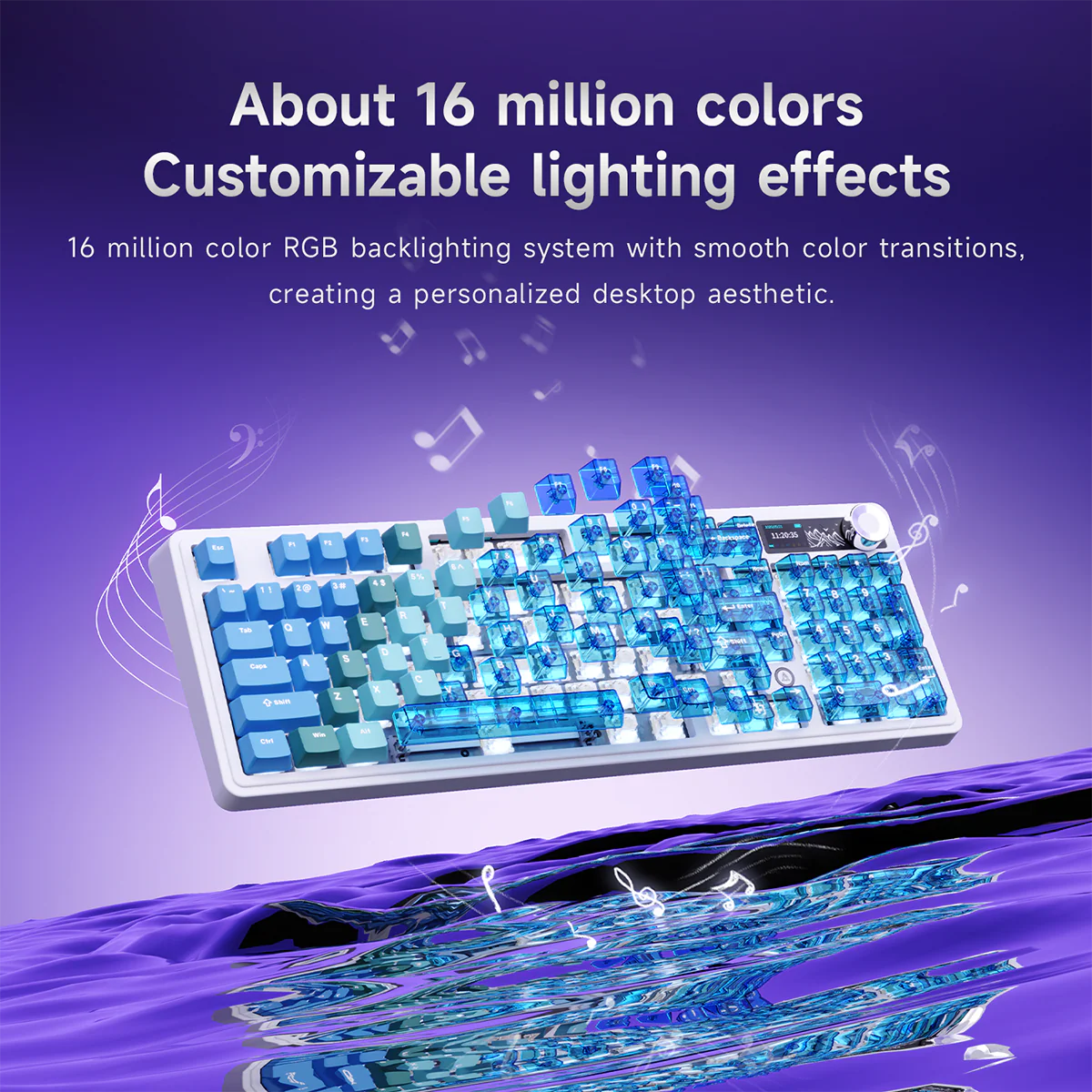 AJAZZ AK980 V2 PRO Dual 8K gaming wireless mechanical keyboard, 10000mAh TFT color screen, wireless Bluetooth, hot-swappable - Image 6