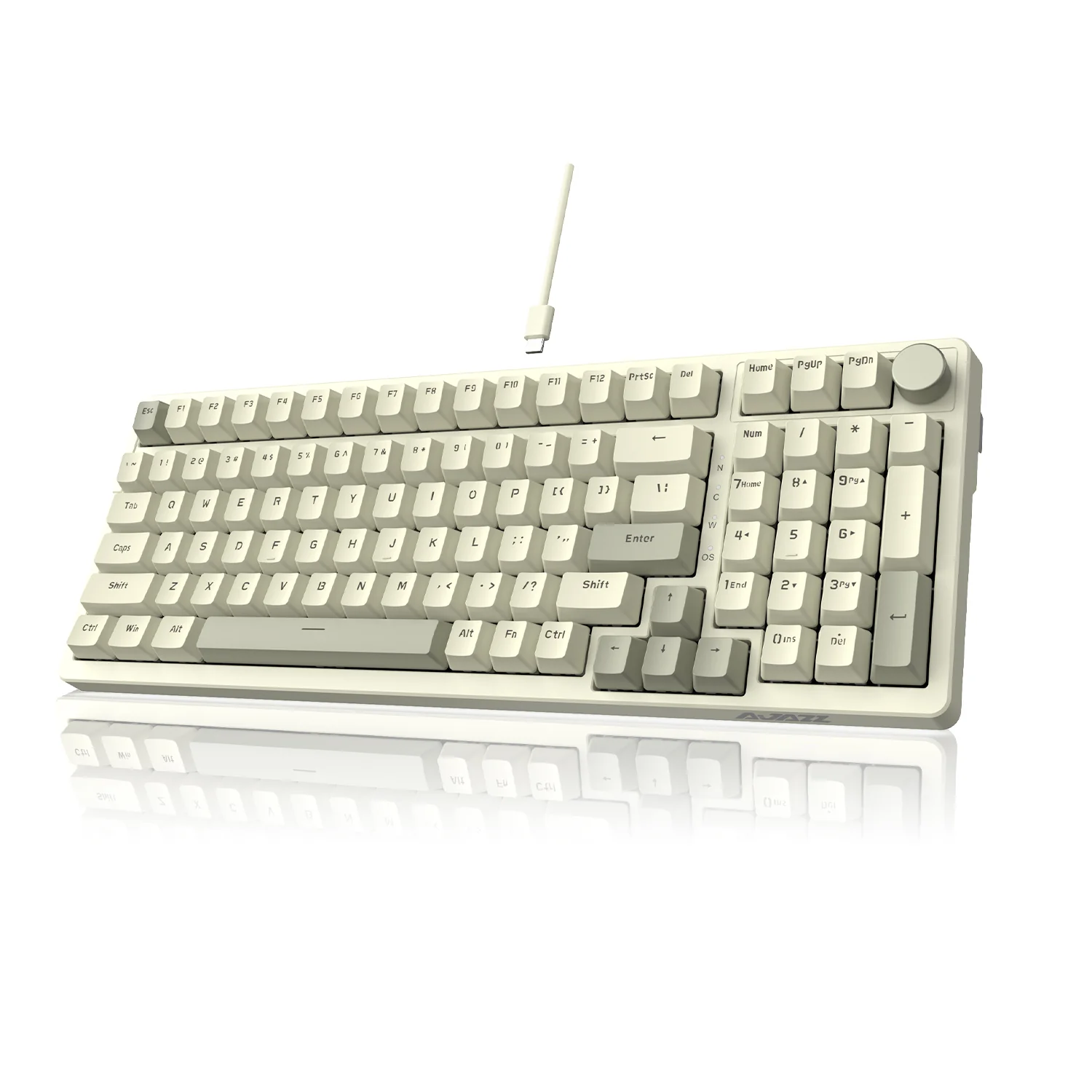 AJAZZ AK992 Retro Keyboard Hot-Swappable USB Gaming Keyboard with Red Switches