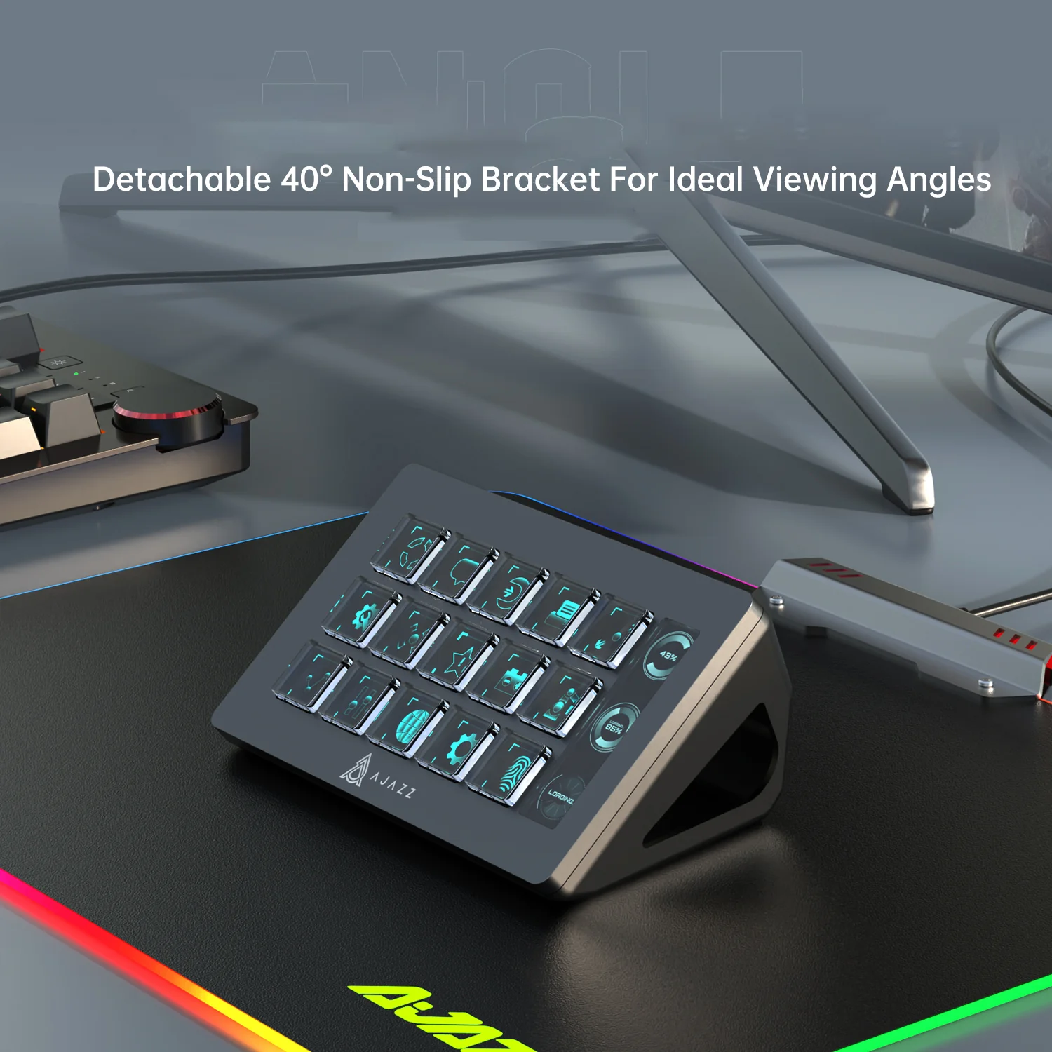 AJAZZ AKP153E Desktop Controller Console Panel With 15 Programmable Shortcut Keys, Detachable 40° Non-Slip Stand, Wired Connection, Compatible With Mac/Windows And Mainstream Live Streaming Software - Image 10