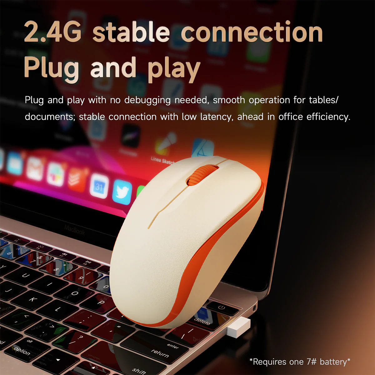 AJAZZ NJ03 Lightweight Single-Mode Office Mouse Wireless 2.4G 1000 DPI Approximately 56g - Image 4