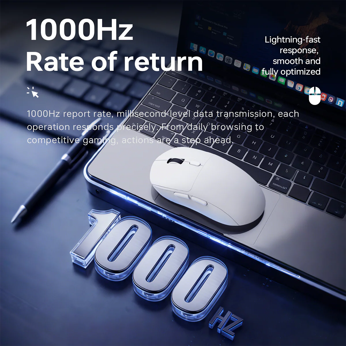 AJAZZ NJ07 MC Lightweight Wireless Mouse for Gaming and Office Use 300mAh Battery, Lightweight 67g Design, PAW3311 Sensor - Image 5
