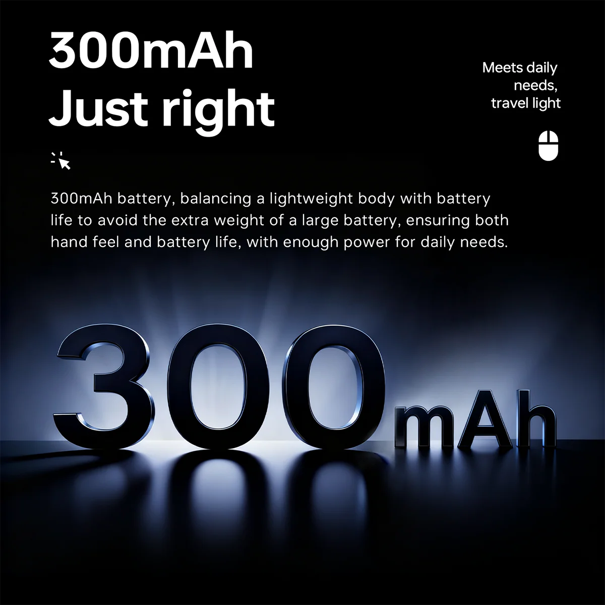 AJAZZ NJ07 Ultra Lightweight tri-mode mouse Versatile for bothgaming and work 300mAh + lightweight 65g + PAW3950 sensor - Image 5