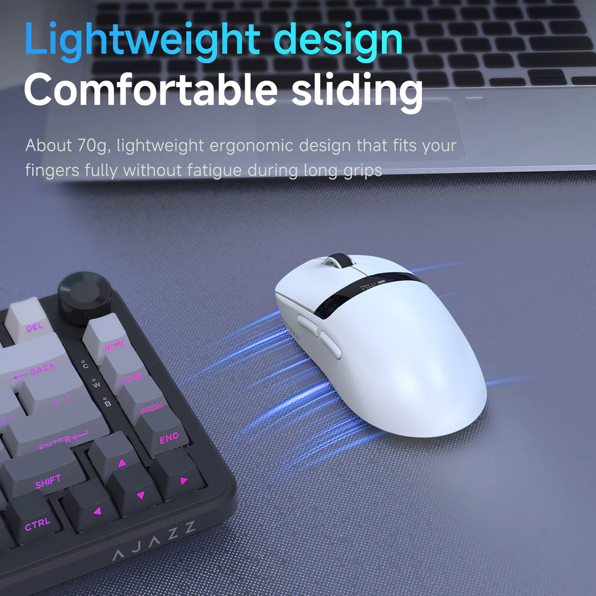AJAZZ NJ07 V2 2.4G/Bluetooth/Wired Gaming Mouse PAW3311 Sensor 1K Polling Rate 300mAh Battery 6-Level Adjustable DPI - Image 11
