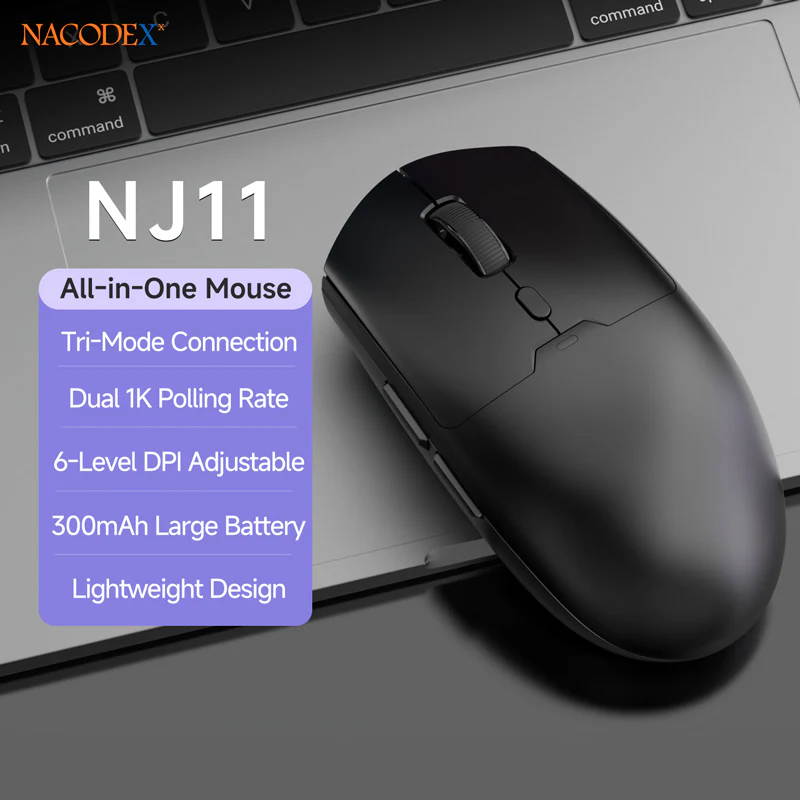 AJAZZ NJ11 Wireless Gaming Mouse with 1000Hz Polling Rate 6-Level Adjustable DPI 300mAh High-Capacity Battery Lightweight Design - Image 13