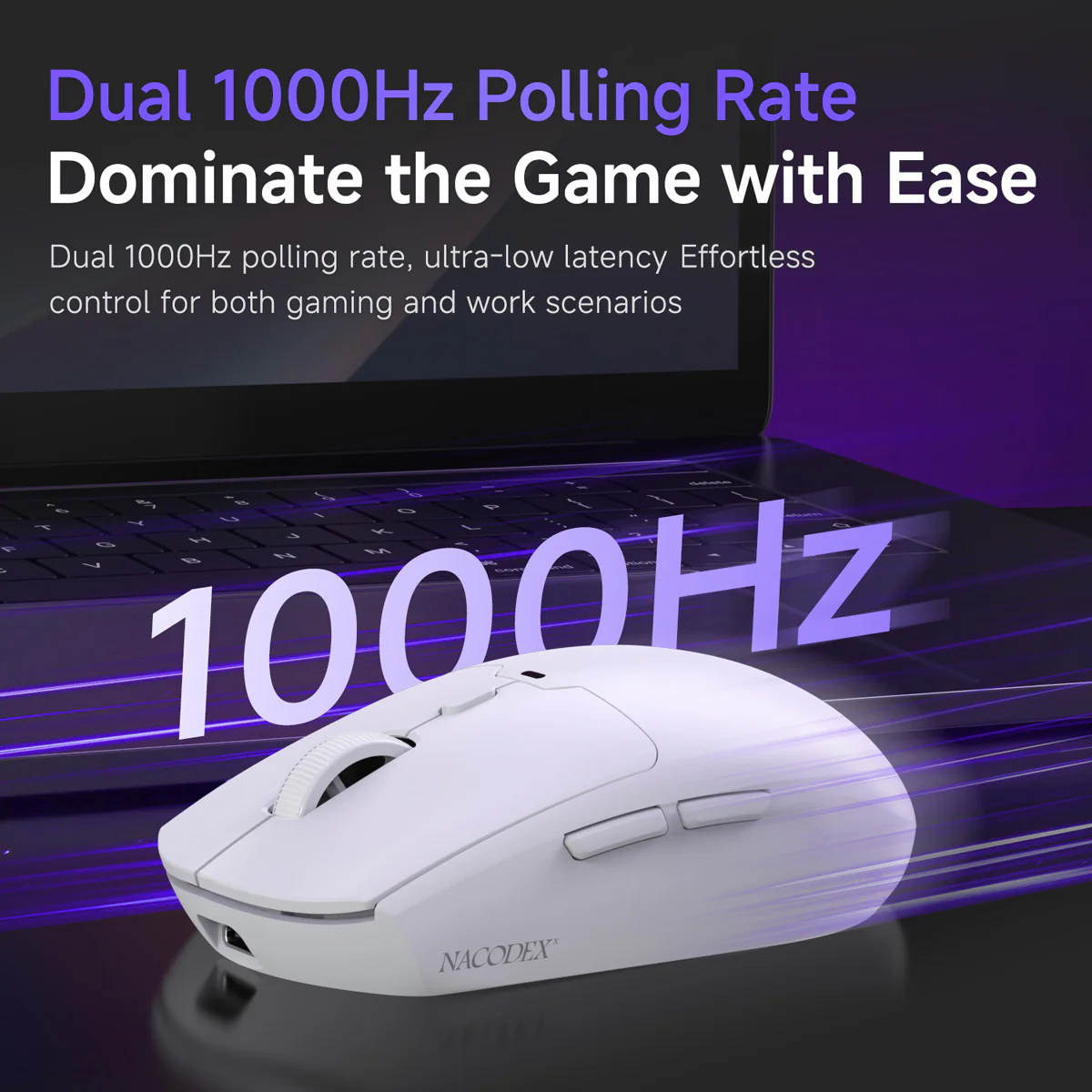 AJAZZ NJ11 Wireless Gaming Mouse with 1000Hz Polling Rate 6-Level Adjustable DPI 300mAh High-Capacity Battery Lightweight Design - Image 5