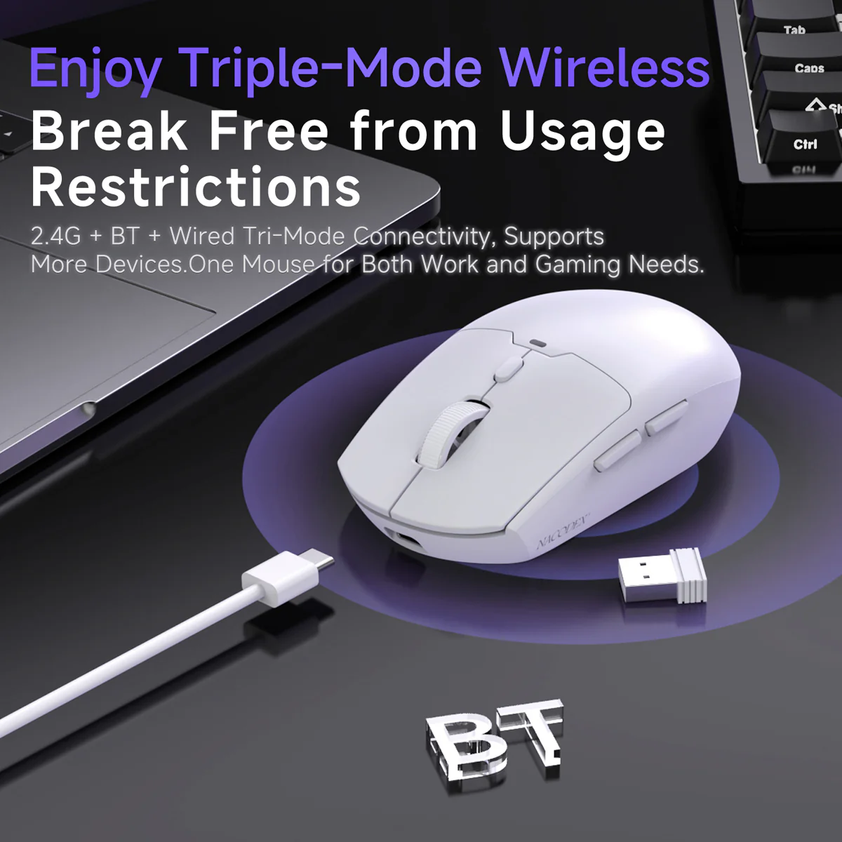 AJAZZ NJ11 Wireless Gaming Mouse with 1000Hz Polling Rate 6-Level Adjustable DPI 300mAh High-Capacity Battery Lightweight Design - Image 8
