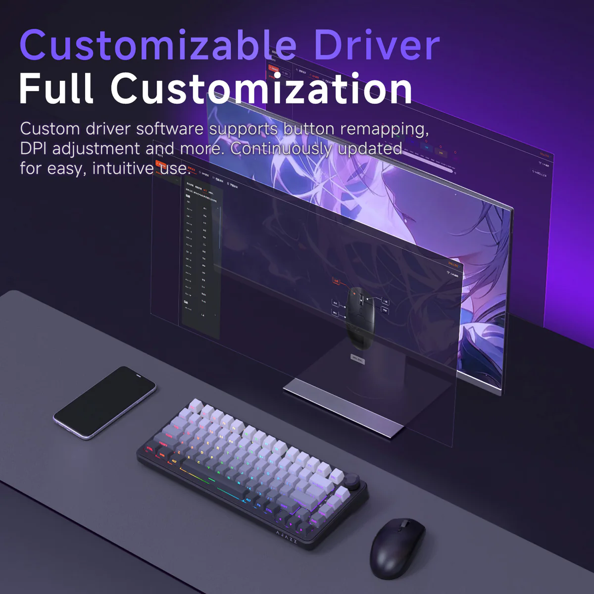AJAZZ NJ11 Wireless Gaming Mouse with 1000Hz Polling Rate 6-Level Adjustable DPI 300mAh High-Capacity Battery Lightweight Design - Image 9