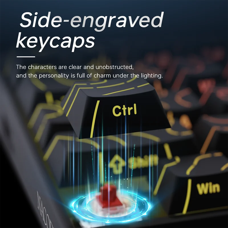 AJAZZ NK68 Small Mechanical Keyboard 68-key layout Mixed Light Red axis All-key hot-swappableHull structure Wired Version - Image 10