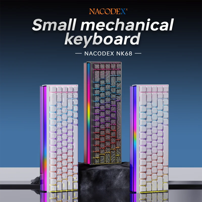 AJAZZ NK68 Small Mechanical Keyboard 68-key layout Mixed Light Red axis All-key hot-swappableHull structure Wired Version - Image 7