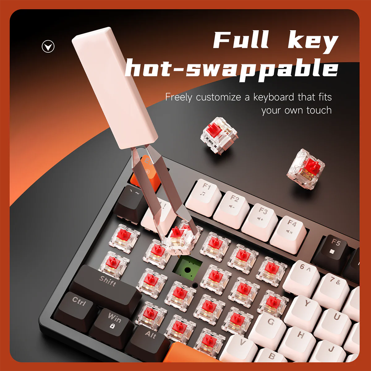 AJAZZ NK98 Mechanical Gaming Keyboard with Wired Hot-Swapping 98 layout - Image 7